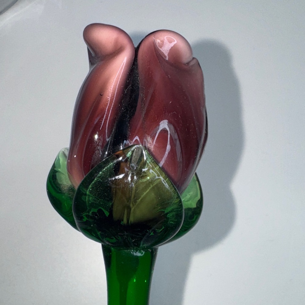 Vintage Style Jack in the Pulpit Art Glass Vase Calla
Lily Purple Green - Picture 9 of 17